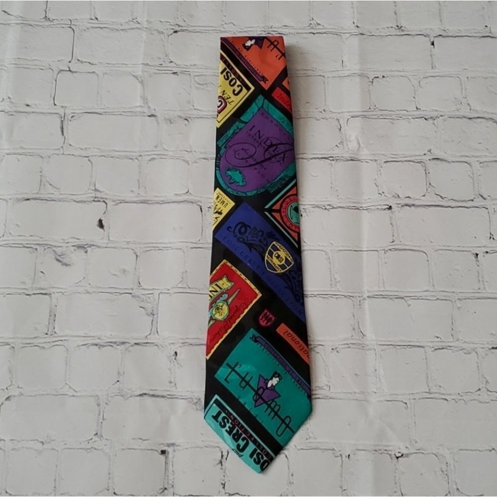 💜Vintage Index Multicolored Necktie